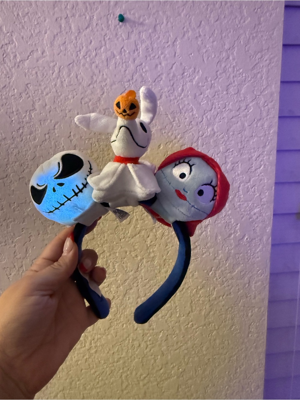 Disney The Nightmare Before Christmas Plush Headband in Blue, White & Red